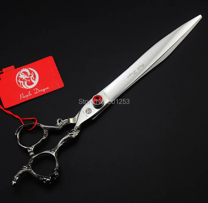 

High Quality 8.0Inch Professional Pet Grooming Cutting Scissors Dog Big Shears with Dragon Pattern Red Diamond 1Pcs LZS0426