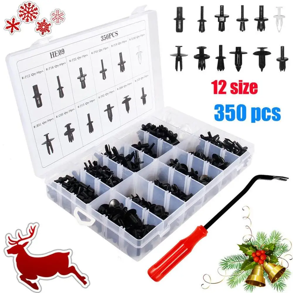 350Pcs Plastic Auto Body Push Pin Rivet Fastener Trim Moulding Clips Screwdriver Car Interior panel buckle Repair Accessories | Автомобили