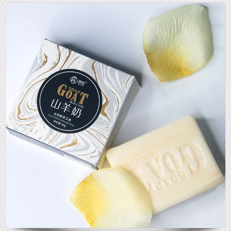

Goat Milk Handmade Soap Nourishing Skin Anti-itching Anti-mite Removal Pimple Pore Acne Treatment Whitening Soap For Body Face