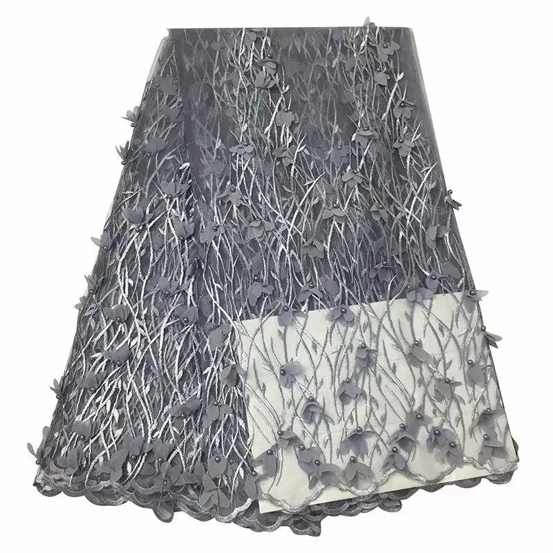 Новый стиль африканская кружевная ткань для aso ebi оранжевый кремовый желтый
