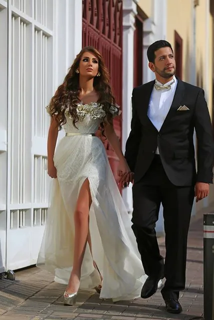 Us 1500 Beach Ivory Wedding Dress Boat Neck Flower Ribbons Sweep Train Shopping Sales Online Bridal Dresses Dubai In Wedding Dresses From Weddings