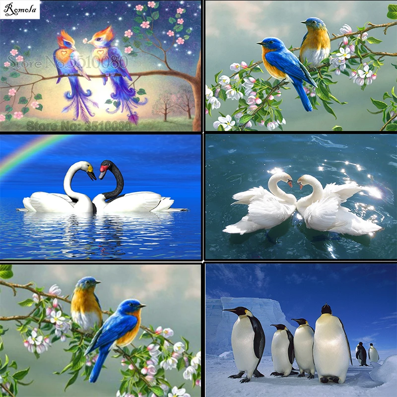 

Full Square/round Color bird full Embroidery Pattern 5D DIY mosaic diamond paintings 3D Cross stitch kits wall stickers decor