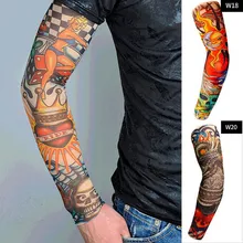 1 шт. для мужчин и женщин эластичная фальшивая, временная нарукавник с татуировкой рукава с манжетами над рукавом солнцезащитные перчатки 3D креативные забавные Новые