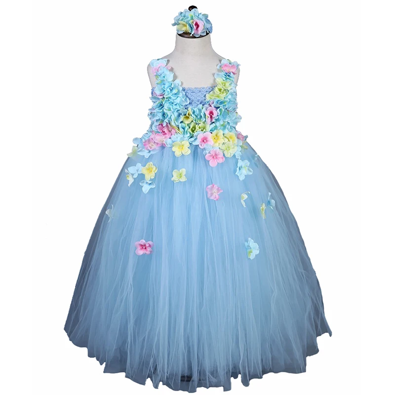 Flower Princess Girls Tutu Dress Ankle Length Flower Fairy Baby Girls