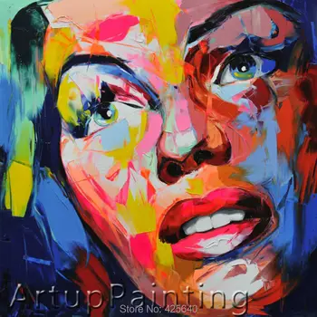 

Palette knife painting portrait Palette knife Face Oil painting Impasto figure on canvas Hand painted Francoise Nielly 001