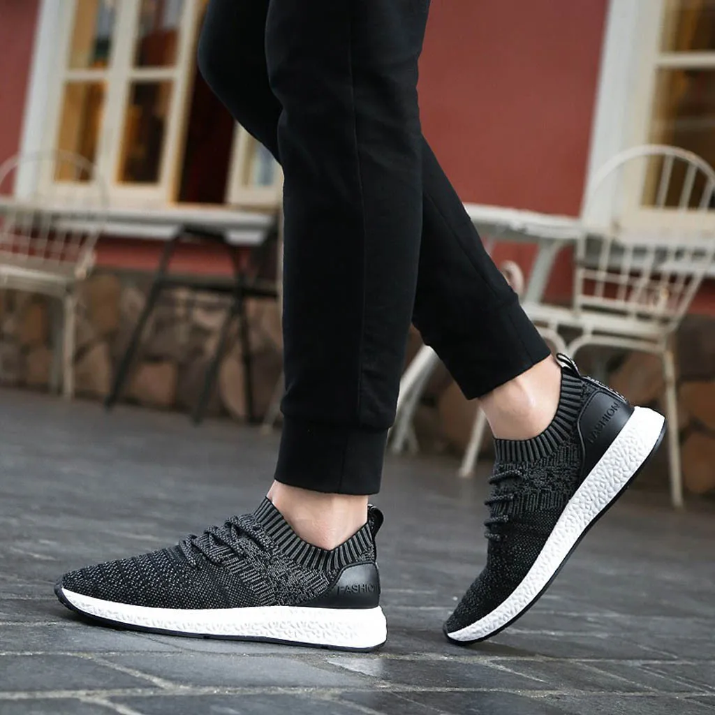 Men's Woven Breathable Sneakers Fashion Large Size Casual Shoes Running Shoes High Quality Soft Mesh Men Shoes 2019 Summer#w