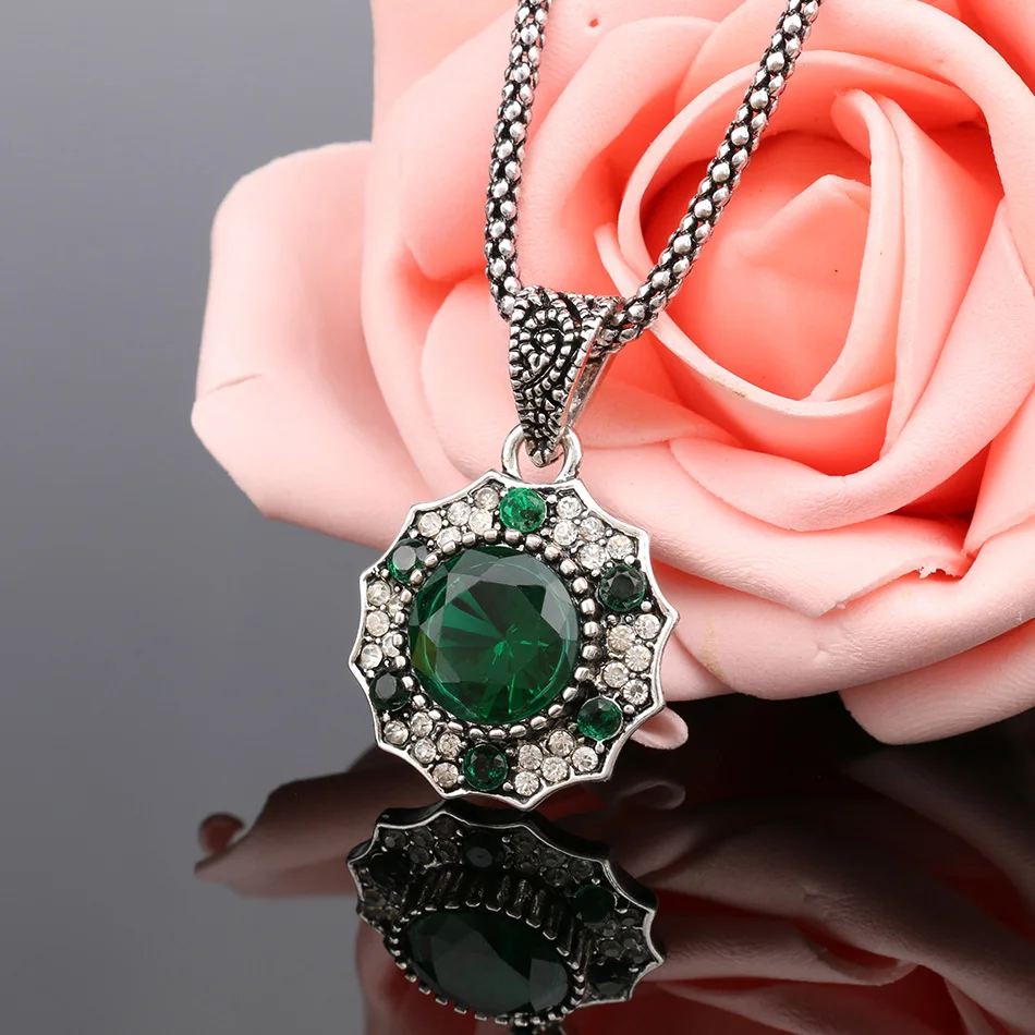 Женское Ожерелье с кулоном винтажное из тибетского серебряного сплава