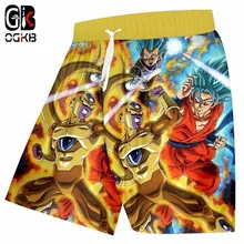 OGKB мужские модные шорты с мультипликационным принтом Dragon Ball Z, пляжные шорты с 3d принтом, мужские повседневные штаны с эластичной резинкой на талии для фитнеса, плюс 5XL