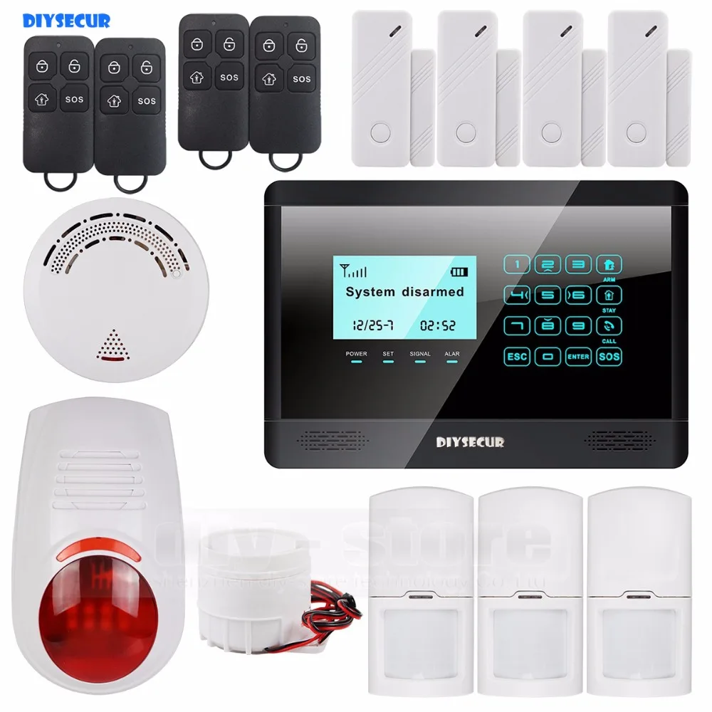 

DIYSECUR Wireless GSM SMS TEXT Touch Keypad Home House Alarm System Intelligent Sensor Wireless Outdoor Flash Siren Strobe Horn