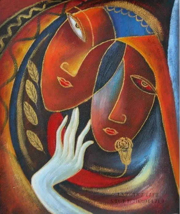 Double Face Person 100% Hand painted Oil Painting On