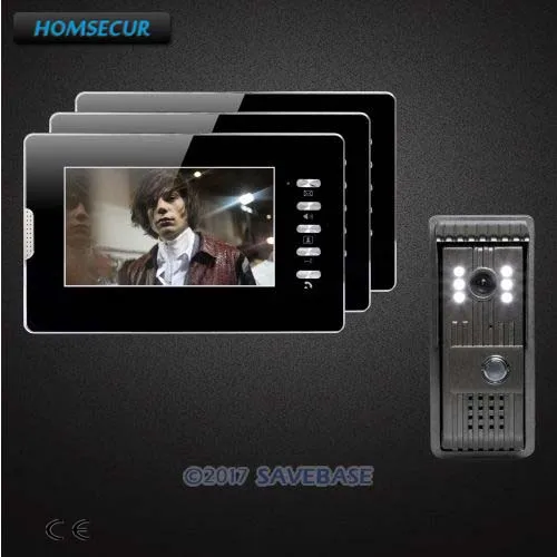 

HOMSECUR 1V3 Set 7inch Video Door Entry Phone Call System with User-friendly Design of Mute Mode for House/ Flat