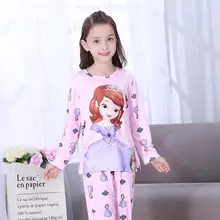 Большой детские пижамы комплект 2 шт. пижама с длинными рукавами комплекты растет пижамы для девочек Дети хлопок подштанники костюм нижнее белье для девочек A