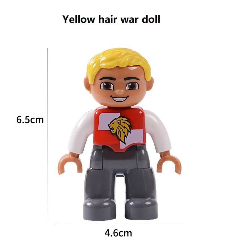 Большие кирпичные строительные блоки Doll, профессиональные сборочные детали, куклы для семьи, детские развивающие игрушки, совместимые с Duplos и большинством брендов - Цвет: yellow hair doll