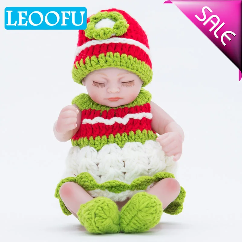 

LEOOFU 28cm 11inch play house toys full silicone vinyl reborn baby dolls with set kids birthday gift classic doll handmade