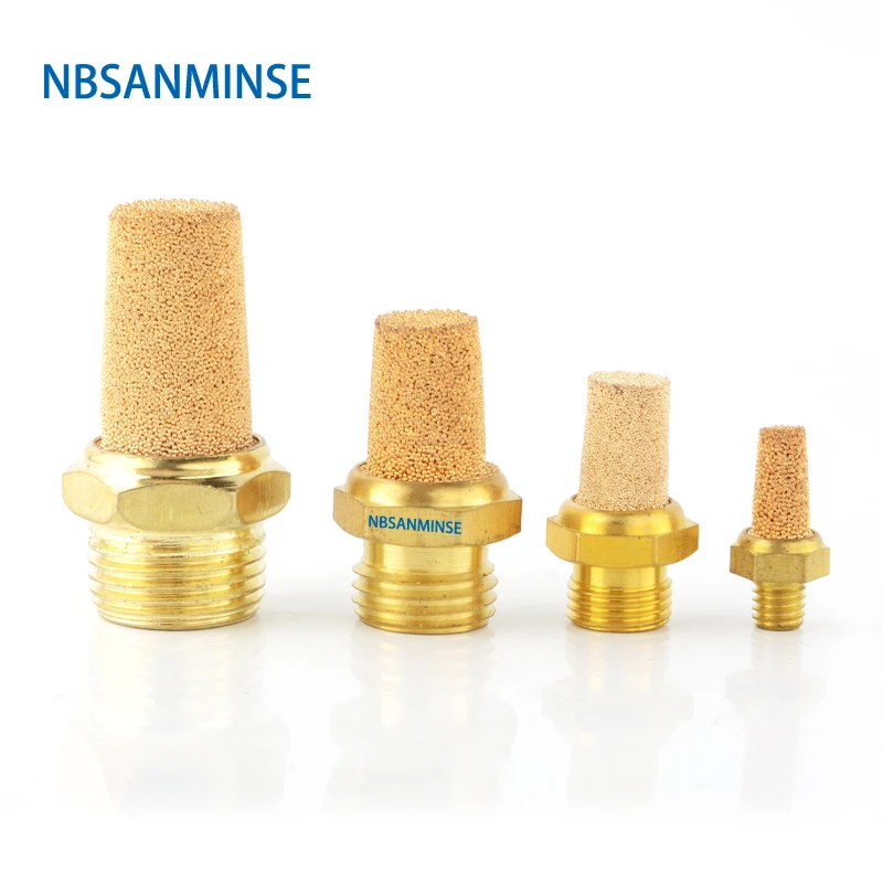 

NBSANMINSE BSL-A Type Muffler Pneumatic Air Silencer M5 1/8 1/4 3/8 1/2 3/4 1 10Pcs/Lot Brass 10Bar Air Exhaust Silencer