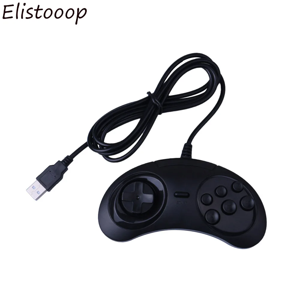 Проводной 6 кнопок USB SEGA классический геймпад USB игровой контроллер Joypad для SEGA Genesis/MD PC/2 Y1301/MAC Mega Drive