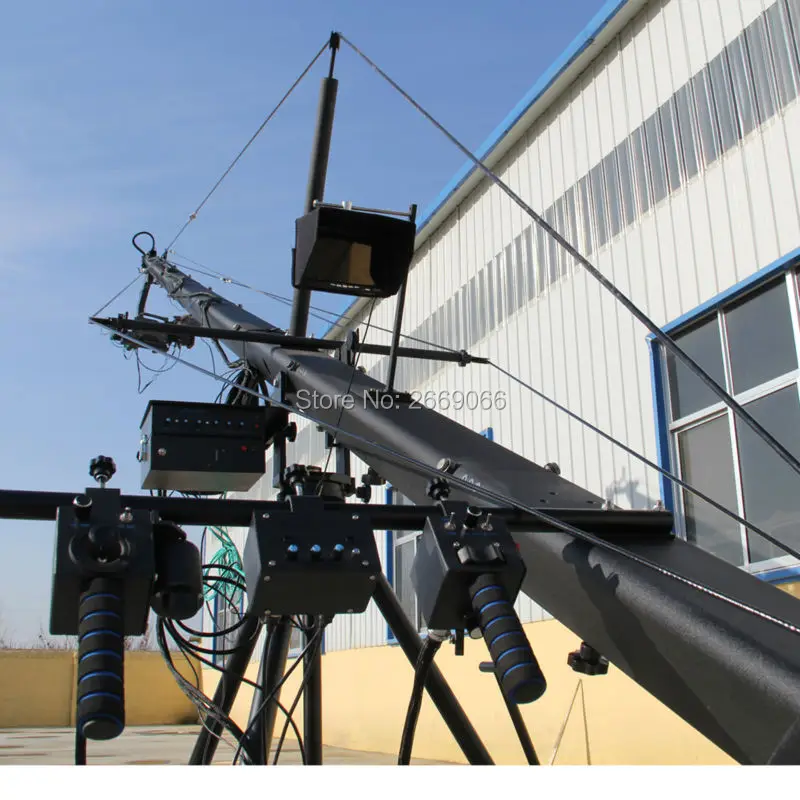 Remote 3 axis PTZ head professional jimmy jib Video Camera Crane for