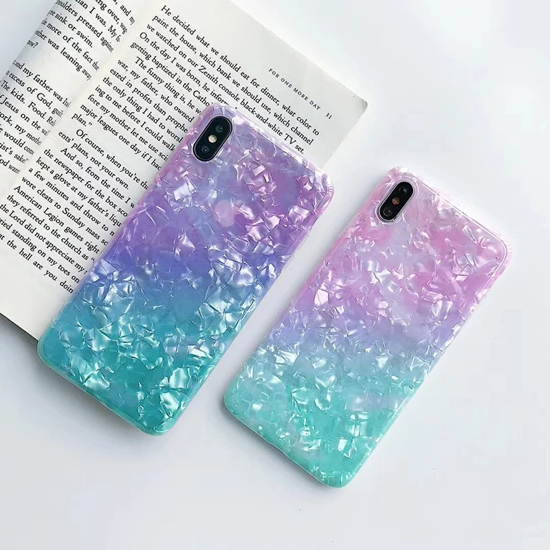 

Graded shell pattern phone case For iPhone 7 7 Puls 6S 7 8 Puls X XS Max XR Cases