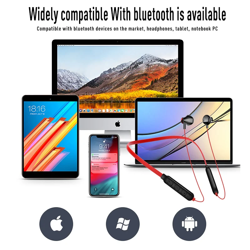 

Wireless sports Bluetooth headset neck-mounted hanging neck sports wireless headphone lossless HiFi sport non-slip earphone