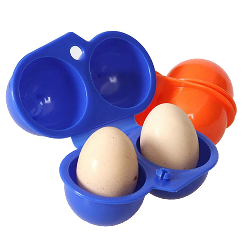 Outdoor Camping Tableware Portable Camping Picnic BBQ Egg Box Container 2 Egg Storage Boxes Travel Kitchen Utensils Camping Gear