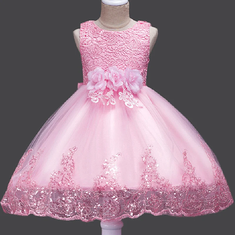 Baby Flower Girl Dress Party Tutu Dresses Toddler Kid Wedding Princess Prom Gown