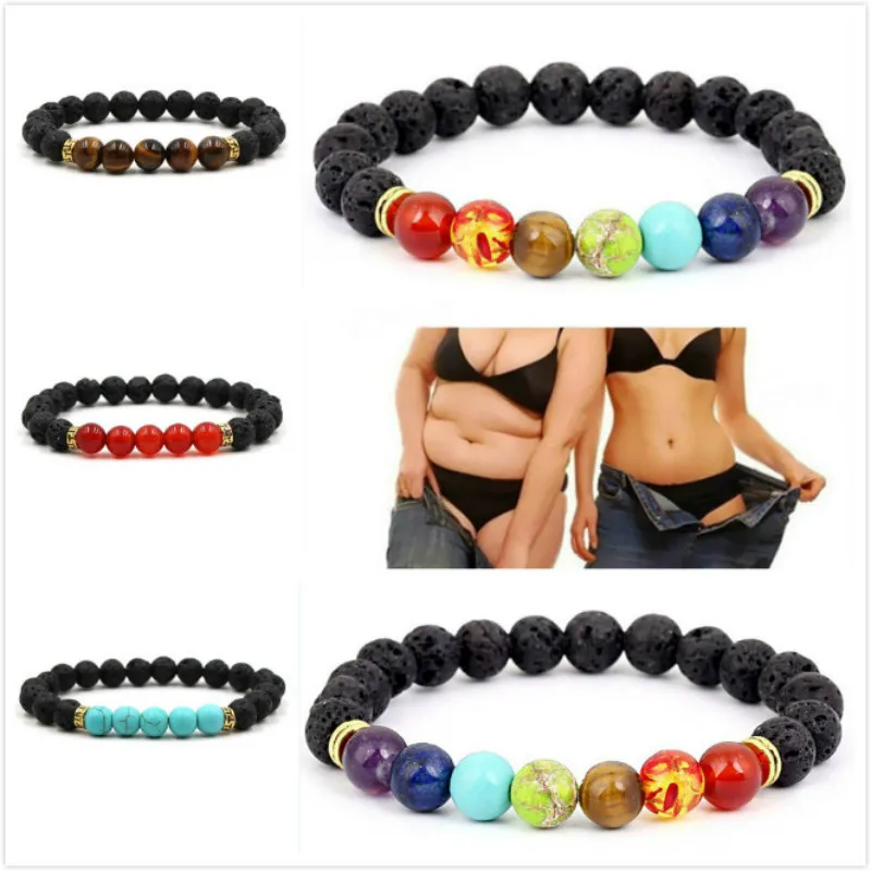 

2018 Hot Fashion Volcano Lava Balance Bead Reiki Natural Stone Bangles Bracelet For Men Or Women Bracelet Jewelry