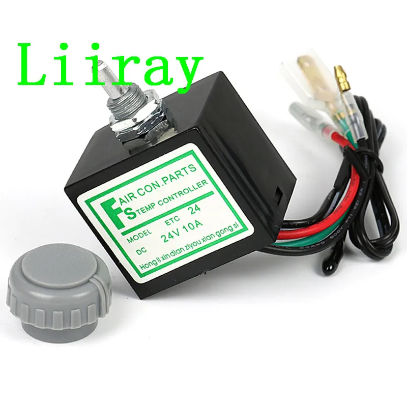 Electric Auto AC Air Conditioner Thermostat DC 12V/24V 10A With Sensor Temperature Rotary Switch