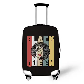

FORUDESIGNS Black Afro Lady Girls Print Luggage Protect Cover Dust-proof Elastic Thick for Trolley Trunk Case Apply To 18''-28''