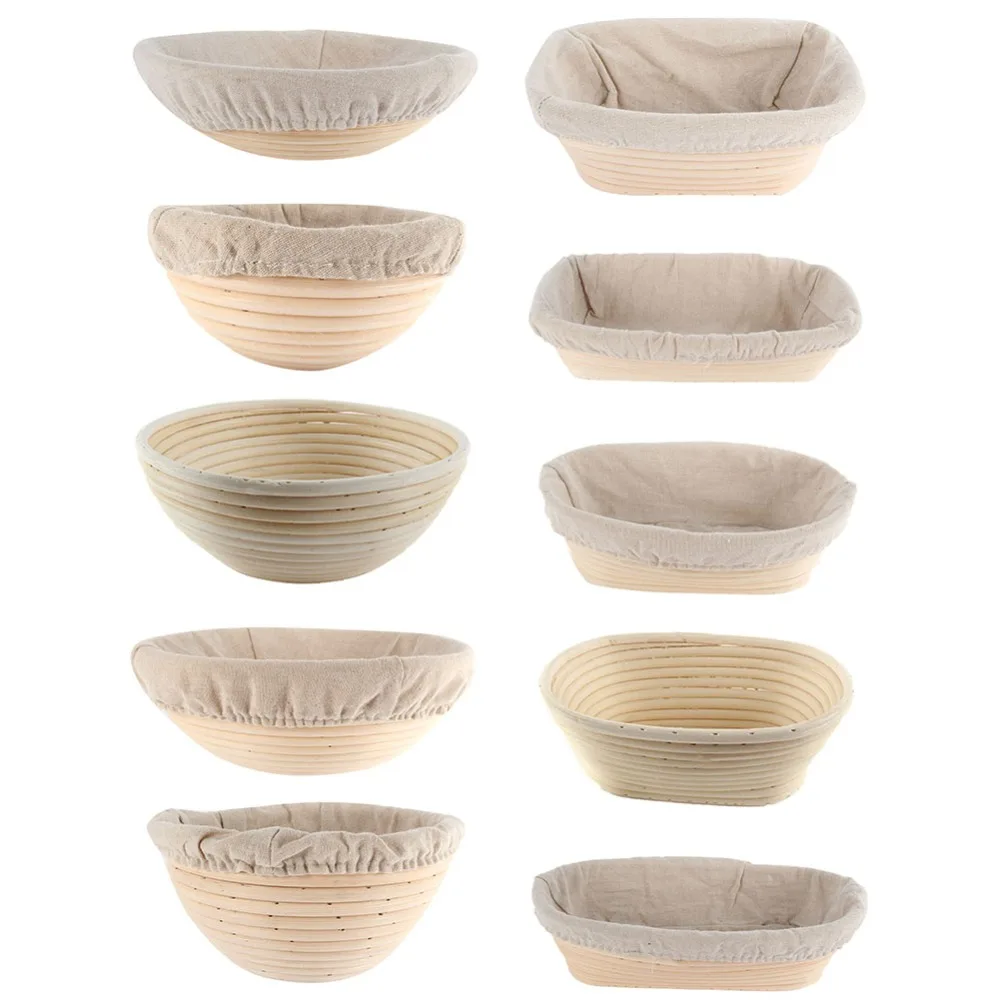 

Various Shapes Fermentation Rattan Basket Kitchen Rattan Baking Fermentation Bread Dough Macaron Kitchen Baking Accessories 1pc