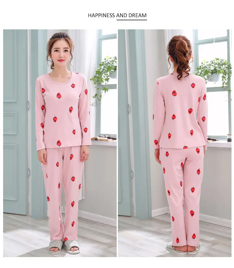 Женские пижамные комплекты из хлопка, осенне-зимние рубашки с длинными рукавами+ брюки, 2 предмета, пижамные комплекты с цветочным рисунком, милая одежда для сна, домашняя одежда