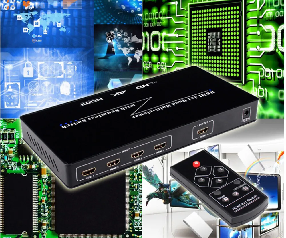 HDMI 4 разветвитель изображения 4k HD многоканальный Открытый четыре в одном