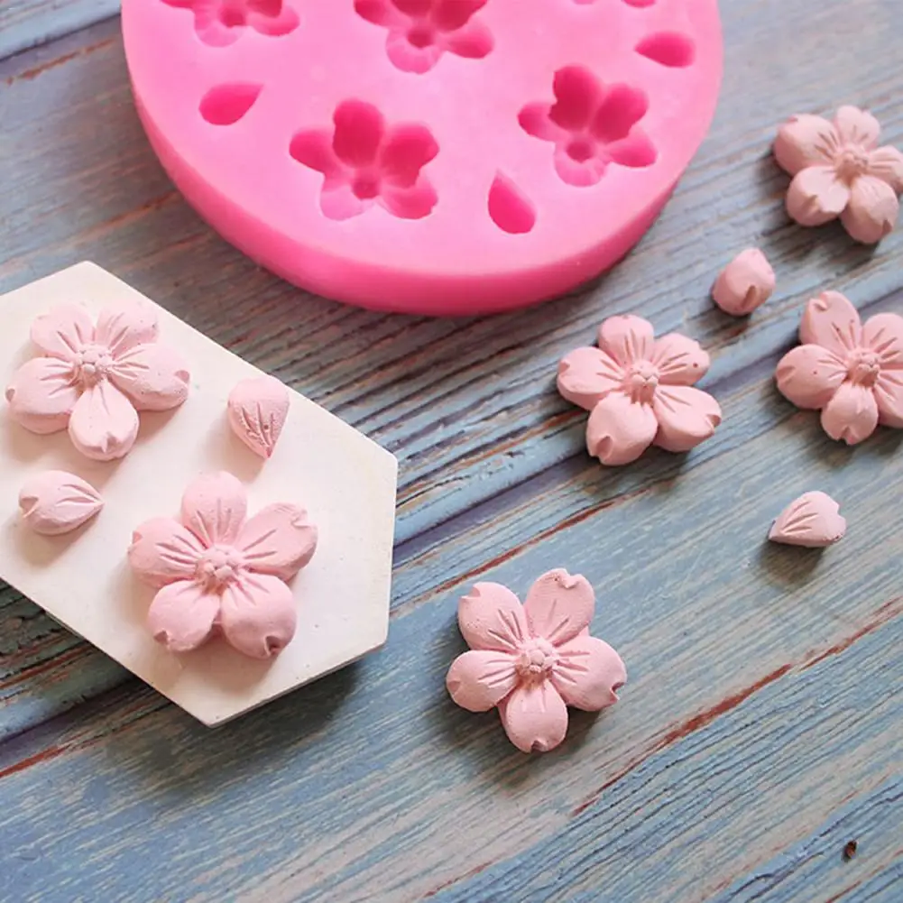 Силиконовые формы для поделок Цветы DIY выпечки инструмент вишневый цвет Форма Торт Помадка силиконовая форма# BW