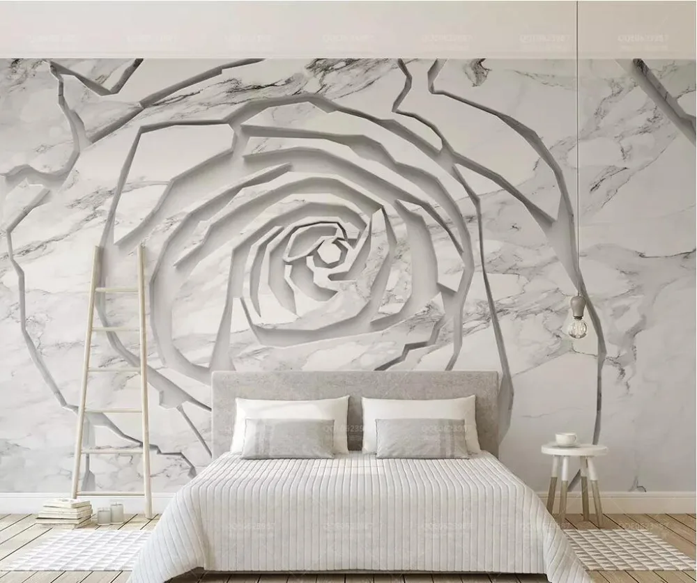 Beibehang пользовательские фото обои росписи джаз белый мрамор текстура сшивание 3d Роза ТВ задний план обои домашний декор