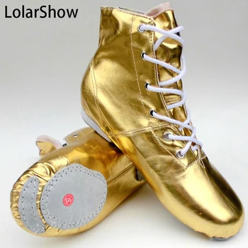 

Gold silver jazz boots modern dance shoes