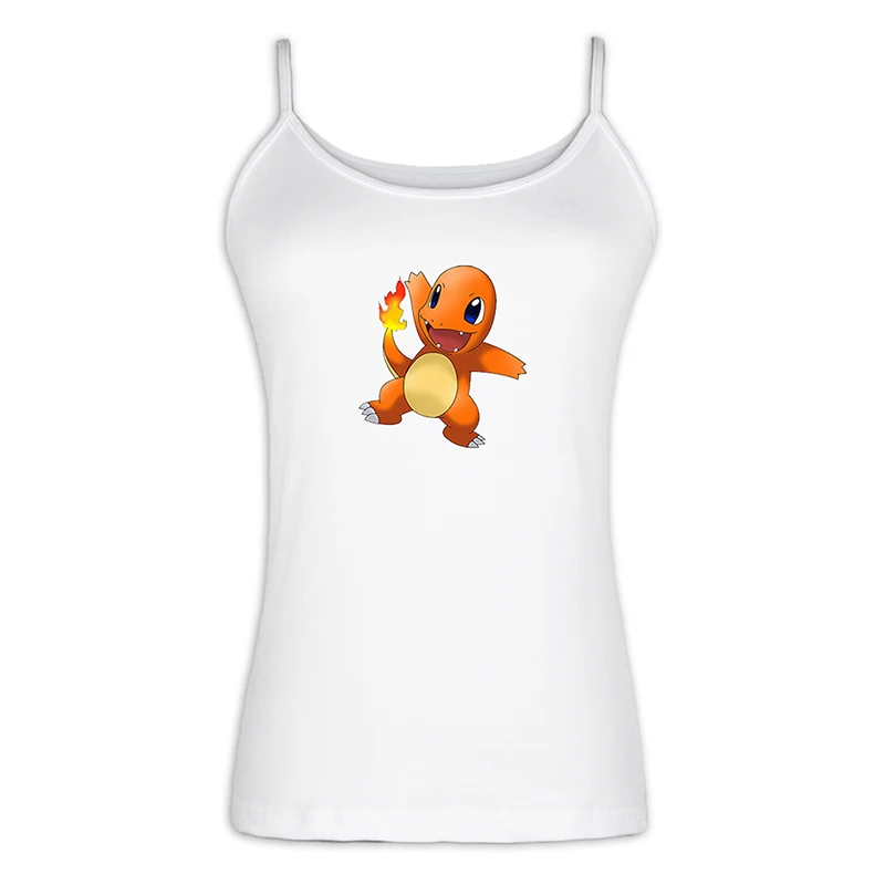 ibSingletS043W Простыня Музыка Скрипка JDM красный автомобиль милый мультяшный Покемон Charmander Стрекоза сексуальные дамские, женские жилеты майка из хлопка с ремешками - Цвет: ibSingletS043W