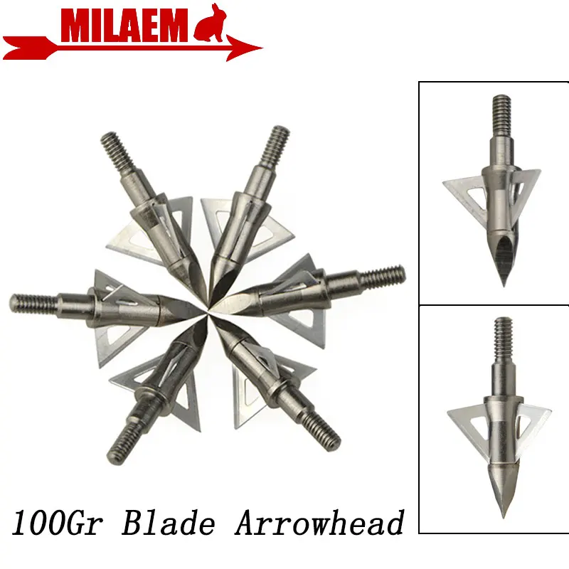 

3/6/12pcs Archery Blade Arrowhead Target Arrow Point Tips 100Gr Broadheads Stainless Steel Hunting Shooting Arrow Accessories