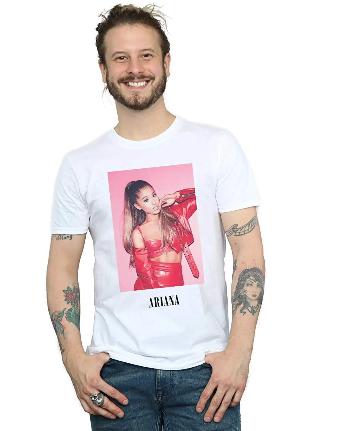 

Ariana Grande Men's Red Jacket T-Shirt Summer Style Mens T-Shirt Men T Shirt Men Clothing Plus Size Top Tee Plus Size Harajuku