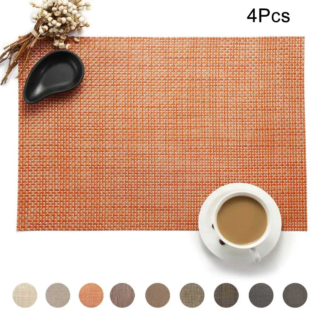 4 قطعة الطعام مفرش طاولة مقاومة للحرارة المفارش مكافحة زلة وصمة عار مقاومة قابل للغسل الجدول حصيرة 2018ing