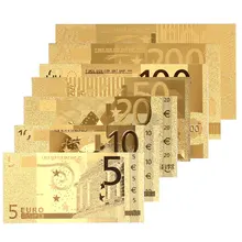 5 10 20 50 100 200 500 Euro Gedenk Notizen Realistische Antike Überzogene Gold Souvenir Gefälschte Geld Hause Dekoration Münze