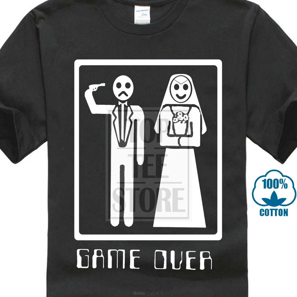T Shirt Männer Hohe Qualität Tees Spiel Über Hochzeit Ehe Lustige Bachelor  Party Männer Gedruckt Hohe Qualität Baumwolle T Shirt|T-Shirts| - AliExpress