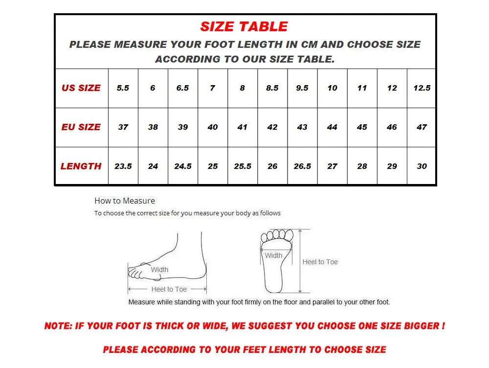 size table