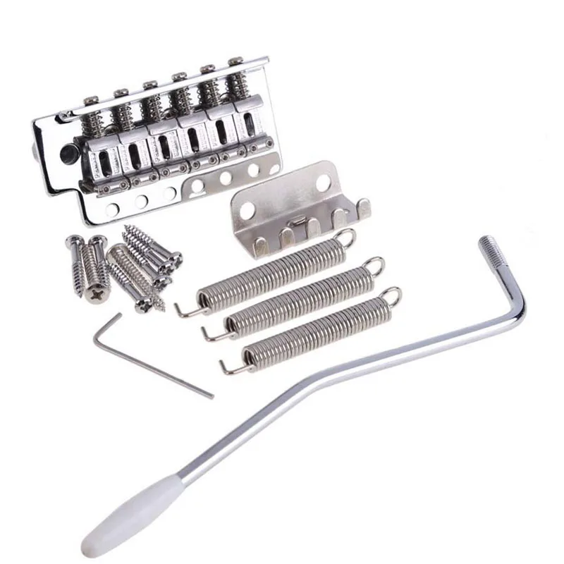 

White Tremolo Bridge Guitar 6 String Single Roll With Tremolo Bar 3 Spring Musical Stringed Instruments Guitar Accessories