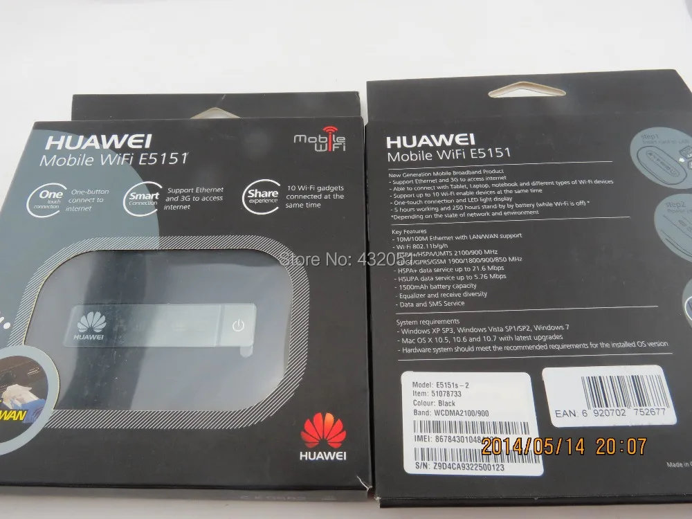 Unlock GSM EDGE GPRS 3G WCDMA Wireless WIFI LAN RJ45 Modem Router Huawei E5151 Unlock GSM EDGE GPRS 3G WCDMA Wireless WIFI LAN RJ45 Modem Router Huawei E5151