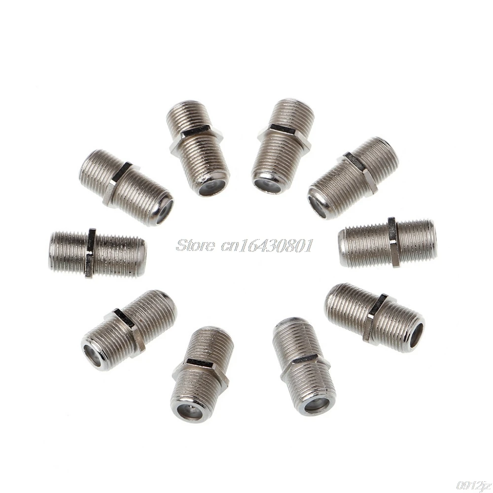 

10Pcs/bag Aluminium Alloy Joiner Barrels Connectors F Plug Coupler Adapter 4 Sky Plus HD TV Coax Cable Connectors qiang