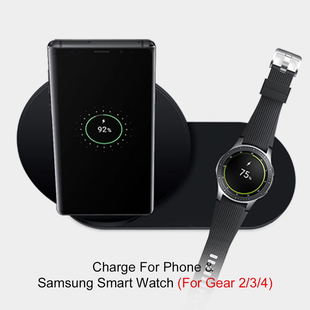 Ascromy For Samsung 10W Wireless Charger Fast Charge Stand Pad For Samsung Watch Gear S4 S3 S2 Galaxy S9 S8 Plus S7 S6 Note 9 8 (8)