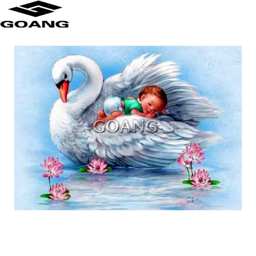 

Diamond Painting Cross Stitch Kits Diamond Embroidery swan angel 3d wall sticker full Square Diamond Mosaic paintings