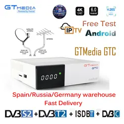 Freesat GTC приемное устройство DVB-S2 DVB-C DVB-T2 Amlogic S905D android 6,0 ТВ контейнер под элемент питания 2 Гб оперативной памяти, 16 Гб встроенной памяти + 1 год