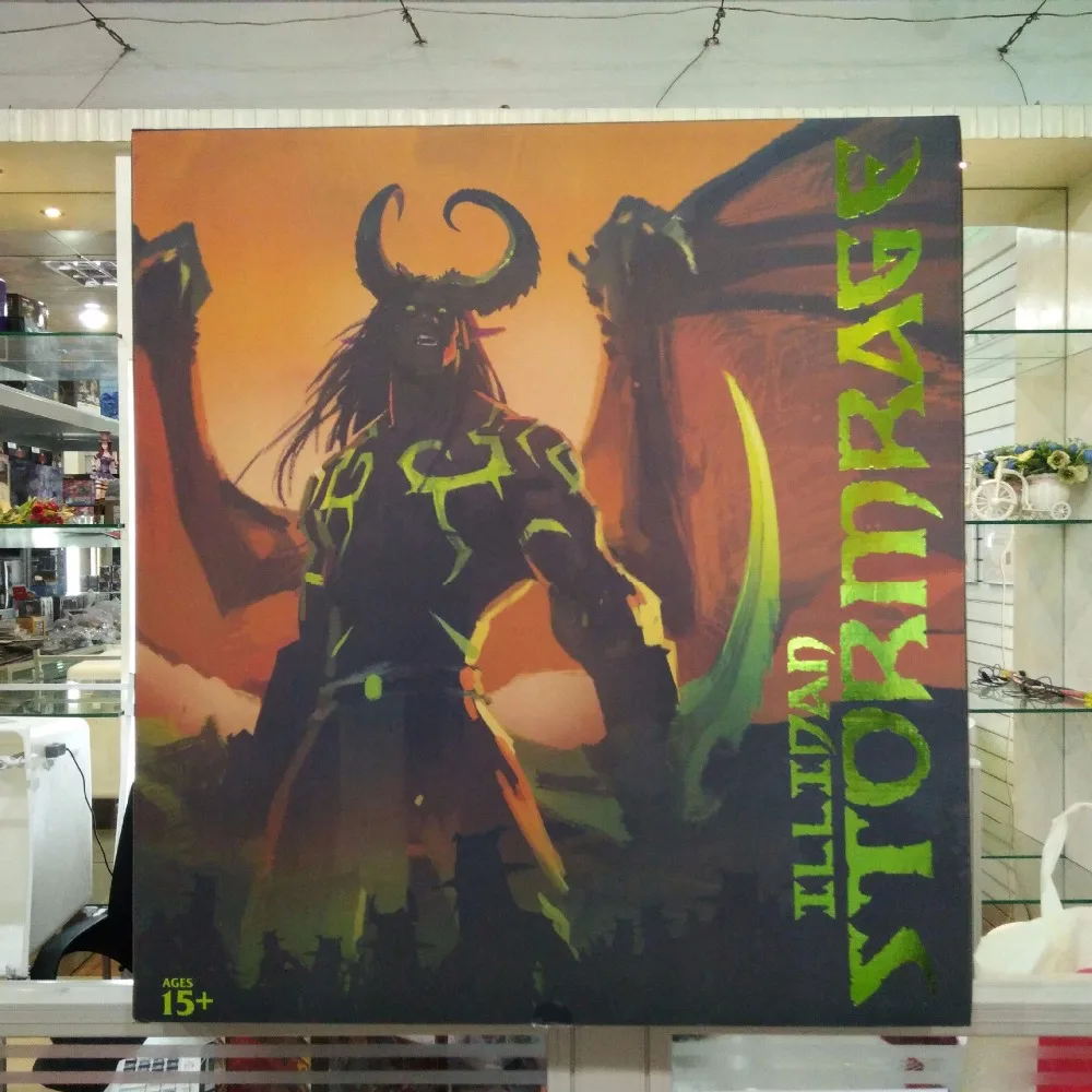 [Лучшее качество] ограниченный большой размер 60 см WOW Illidan gk смола статуя светодиодный светильник глаза фигурка Коллекция Модель оригинальная коробка лучший подарок