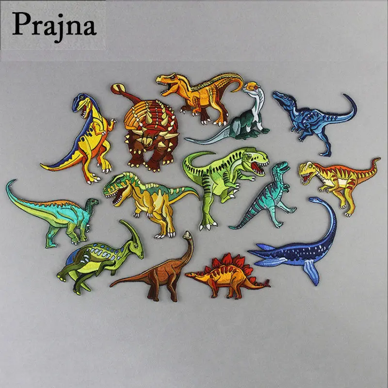 

Prajna Jurassic Park Dinosaur Iron-on Patches Embroidery For Clothing Sewing Clothes DIY Stickers Apparel Accessories F