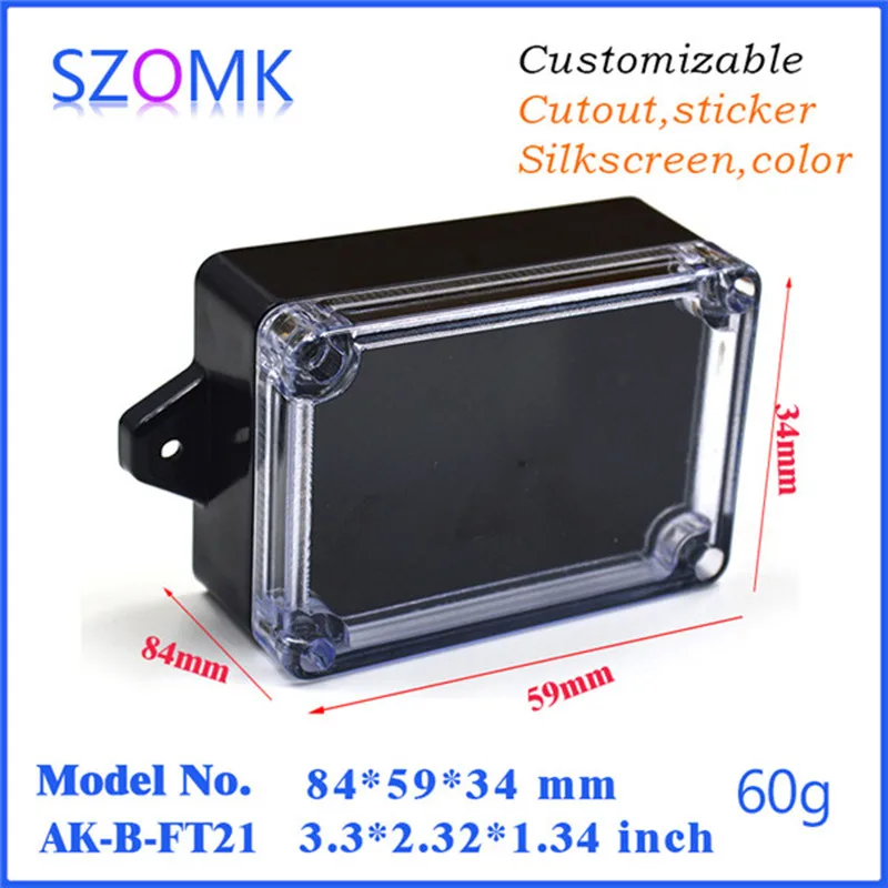 

(10 pcs) 84*59*34mm szomk IP65 waterproof enclosure plastic project box plastic electronic housing case pcb equipment boxes